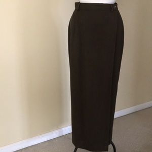 LAUREN by Ralph Lauren Wool Wrap Long Skirt